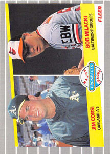 1989 Fleer #649 Jim Corsi/Bob Milacki Prospects VG RC Rookie Oakland Athletics/Baltimore Orioles 
