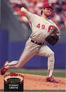 1992 Stadium Club #27 Tommy Greene VG Philadelphia Phillies 