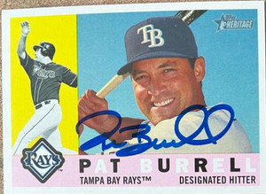 Pat Burrell Autographed 2009 Topps Heritage #658 Tampa Bay Rays Card
