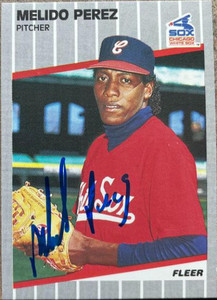 Melido Perez Autographed 1989 Fleer #509