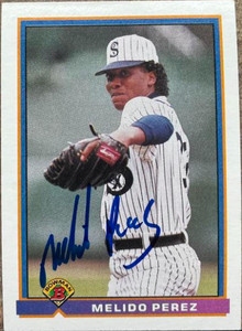 Melido Perez Autographed 1991 Bowman #344