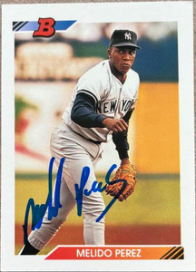 Melido Perez Autographed 1992 Bowman #365