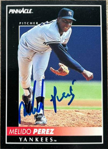 Melido Perez Autographed 1992 Pinnacle #322