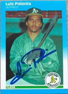 Luis Polonia Autographed 1987 Fleer Update #U-99