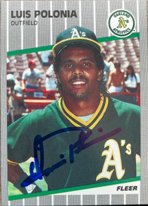 Luis Polonia Autographed 1989 Fleer #21