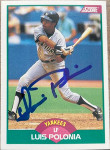 Luis Polonia Autographed 1989 Score Rookie & Traded #38T