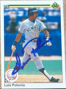 Luis Polonia Autographed 1990 Upper Deck #316