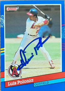 Luis Polonia Autographed 1991 Donruss #93