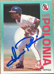 Luis Polonia Autographed 1992 Fleer #67