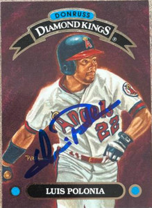 Luis Polonia Autographed 1993 Donruss Diamond Kings #DK-26 Luis Polonia Autographed 1993 Donruss Diamond Kings #DK-26