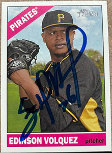 Edinson Volquez Autographed 2015 Topps Heritage #195