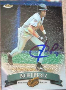 Neifi Perez Autographed 1998 Topps Finest #36 Neifi Perez Autographed 1998 Topps Finest #36