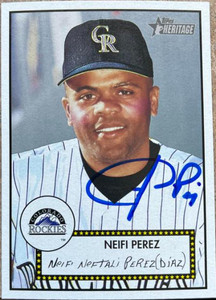 Neifi Perez Autographed 2001 Topps Heritage #155 Neifi Perez Autographed 2001 Topps Heritage #155