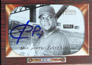 Neifi Perez Autographed 2003 Bowman Heritage Black and White #111 Neifi Perez Autographed 2003 Bowman Heritage Black and White #111