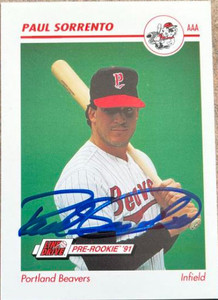 Paul Sorrento Autographed 1991 Line Drive AAA #420