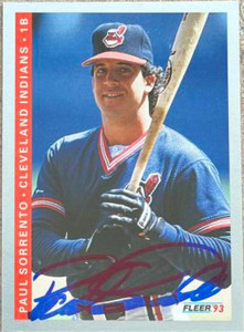 Paul Sorrento Autographed 1993 Fleer #221