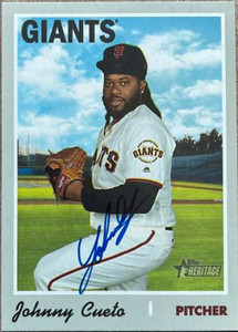 Johnny Cueto Autographed 2019 Topps Heritage #711 SP