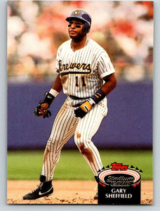 1992 Stadium Club #309 Gary Sheffield UER VG Milwaukee Brewers 