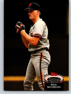 1992 Stadium Club #566 Paul McClellan VG San Francisco Giants 