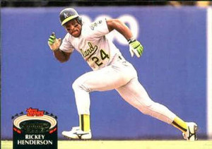 1992 Stadium Club #750 Rickey Henderson VG Oakland Athletics 