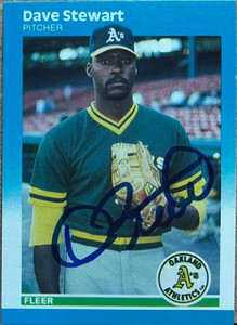 Dave Stewart Autographed 1987 Fleer #406