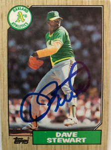 SOLD 5318 Dave Stewart Autographed 1987 Topps #14