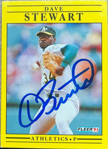 Dave Stewart Autographed 1991 Fleer #25