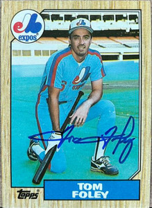 Tom Foley Autographed 1987 Topps #78 Montreal Expos Card 