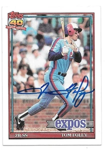Tom Foley Autographed 1991 Topps #773 Montreal Expos Card 