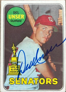 Del Unser Autographed 1969 Topps #338 ASR