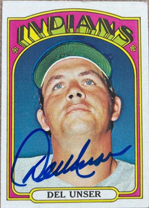 Del Unser Autographed 1972 Topps #687