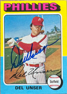 Del Unser Autographed 1975 Topps #138