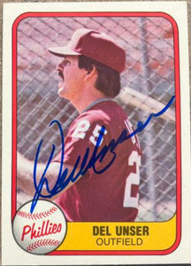Del Unser Autographed 1981 Fleer #26