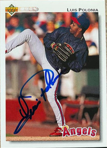 Luis Polonia Autographed 1992 Upper Deck #147