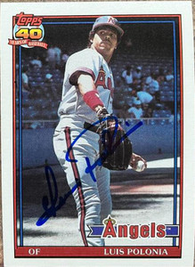 Luis Polonia Autographed 1991 Topps #107
