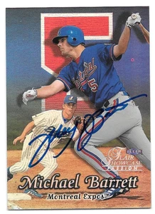 Michael Barrett Autographed 1999 Flair Showcase Row 2 Passion #43 Montreal Expos Card
