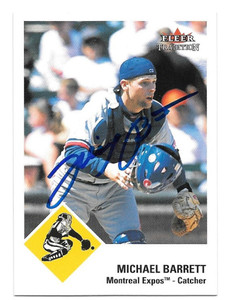 Michael Barrett Autographed 2003 Fleer Tradition #105 Montreal Expos Card
