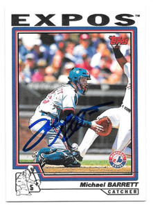 Michael Barrett Autographed 2004 Topps #132 Montreal Expos Card