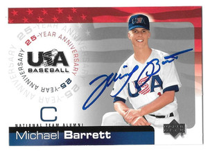 Michael Barrett Autographed 2004 Upper Deck USA 25th Anniversary #USA-10 Michael Barrett Michael Barrett Autographed 2004 Upper Deck USA 25th Anniversary #USA-10 Michael Barrett