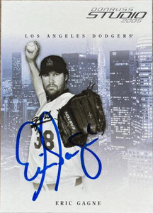 Eric Gagne Autographed 2005 Donruss Studio #152 Los Angeles Dodgers Card