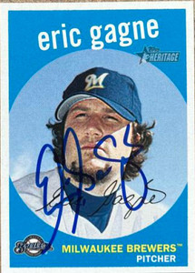 Eric Gagne Autographed 2008 Topps Heritage #595
