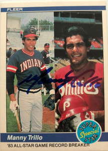 Manny Trillo Autographed 1984 Fleer #627 Phillies/Indians Card