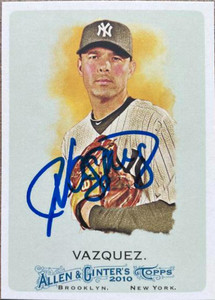 Javier Vazquez Autographed 2010 Topps Allen & Ginter #138 New York Yankees Card