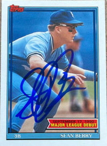 Sean Berry Autographed 1991 Topps Major League Debut 1990 #15
