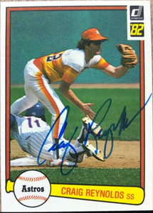 Craig Reynolds Autographed 1982 Donruss #344 Houston Astros Card