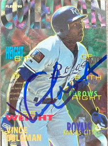 Vince Coleman Autographed 1995 Fleer #154