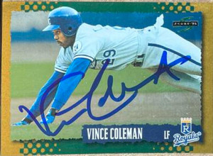 Vince Coleman Autographed 1995 Score Gold Rush #261