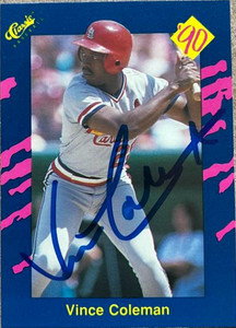 Vince Coleman Autographed 1990 Classic Blue #105