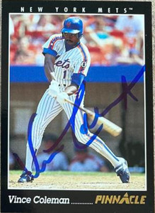 Vince Coleman Autographed 1993 Pinnacle #69