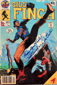 Sidd Finch -  Joe Berton Autographed Daniel Jacob Horine Pop Fly Comic Book Art LE/417